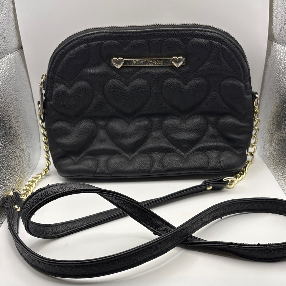 Betsey Johnson Black Heart Crossbody Bag